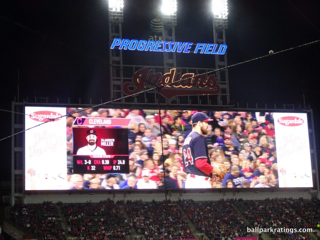 Progressive Field videoboard.