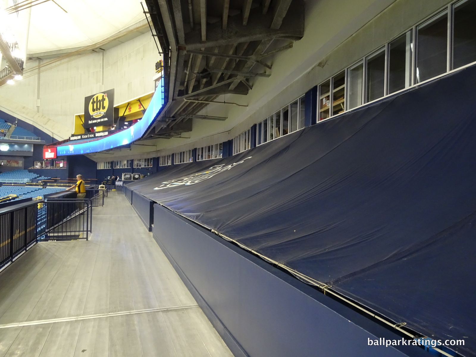 Biew from the party deck in center field at Tropicana Field in