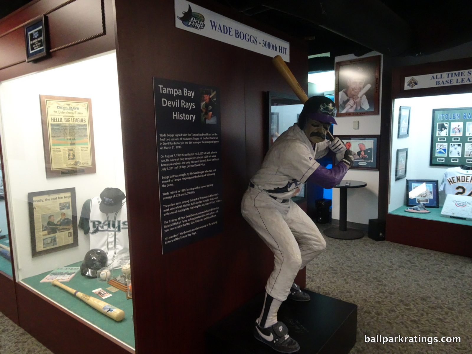 Tropicana Field Ted Williams Museum and Hitters Hall of Fame Wade Boggs statue
