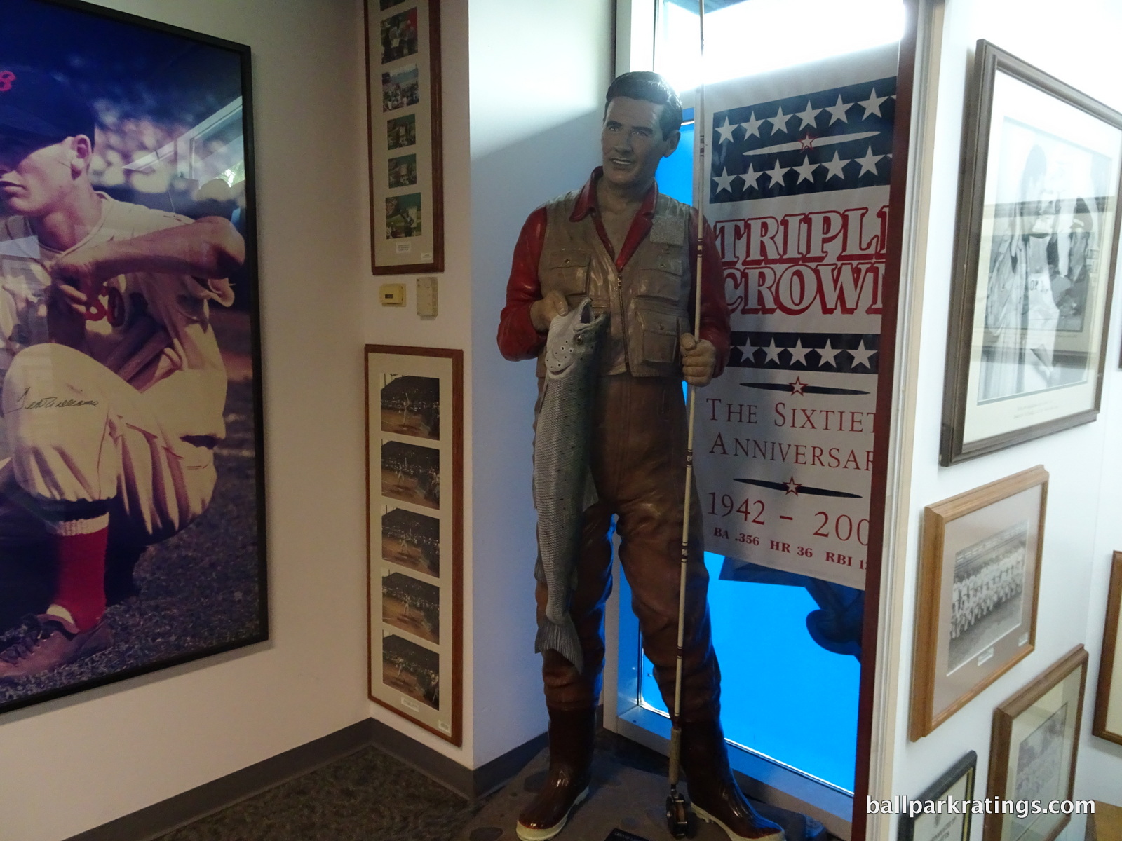 Tropicana Field Ted Williams Museum and Hitters Hall of Fame statue fishing