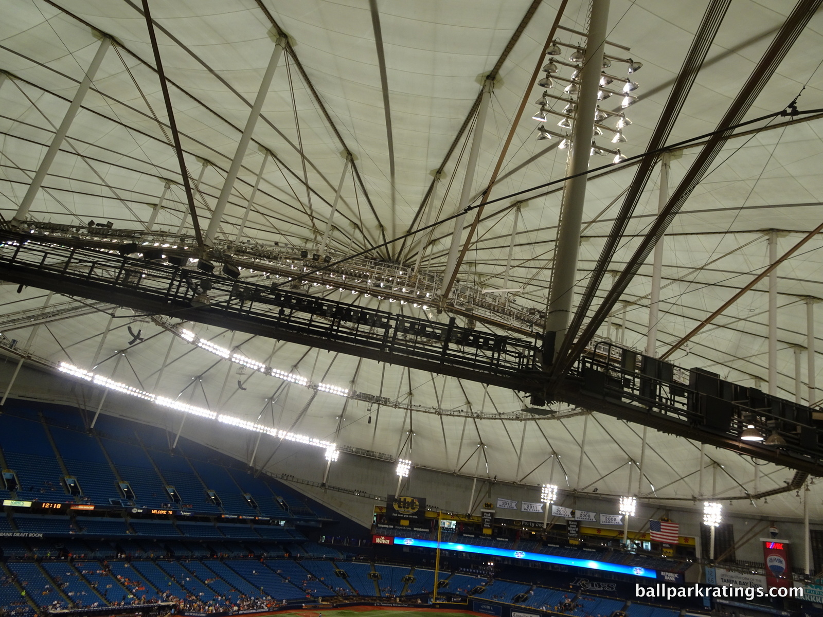 Tropicana Field catwalks slanted roof