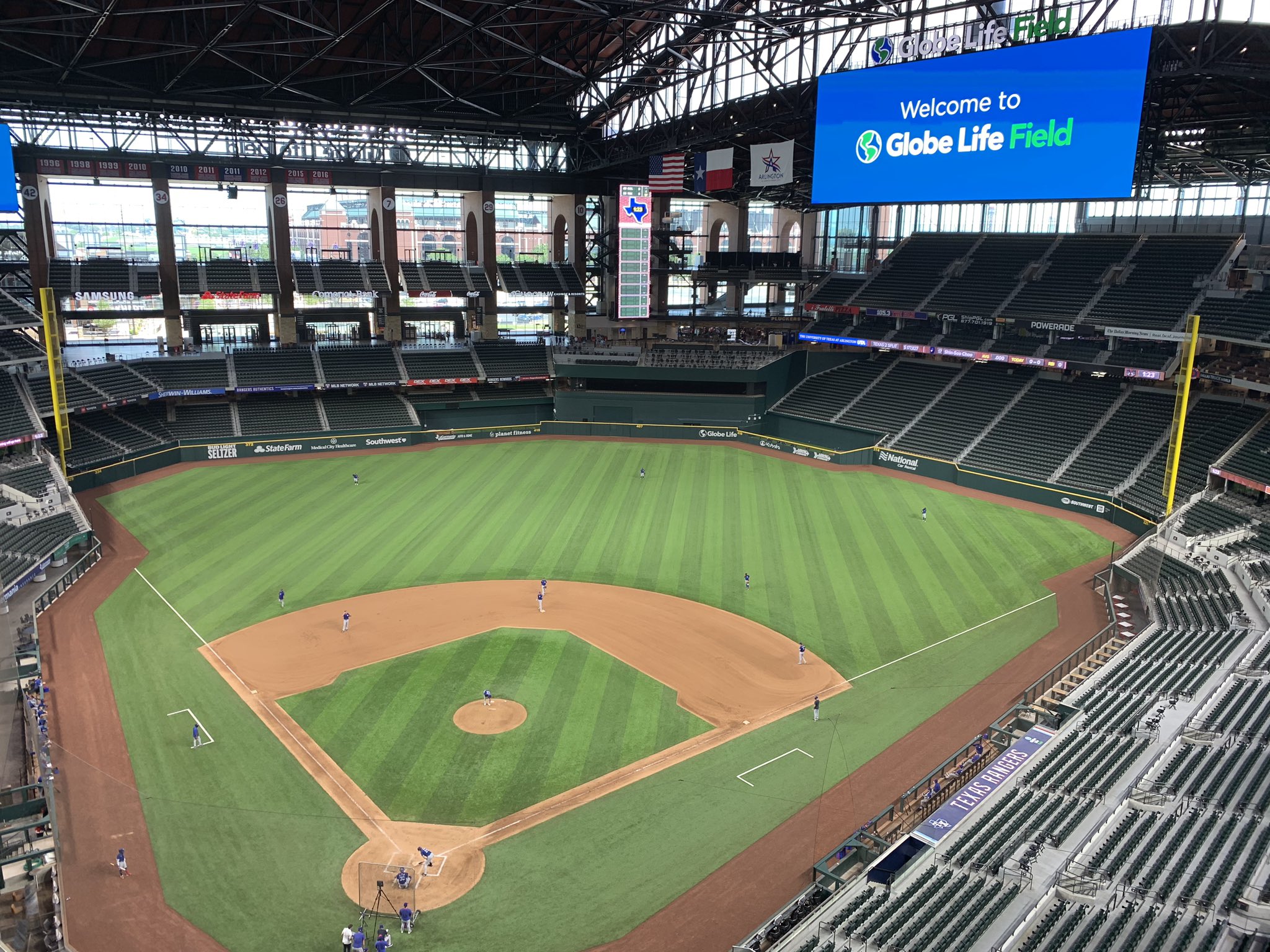 Globe Life Field sits empty, but Arlington and the Rangers are on
