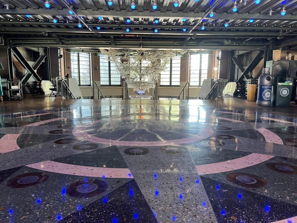 Terrazzo Compass Rose on the Main Concourse overlooking The Tempest in the Rotunda.