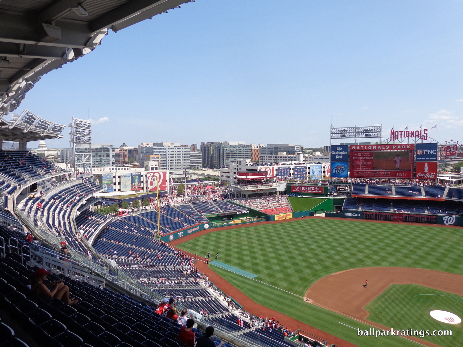 View from the upper deck at Nationals Park, home of the Washington Nationals