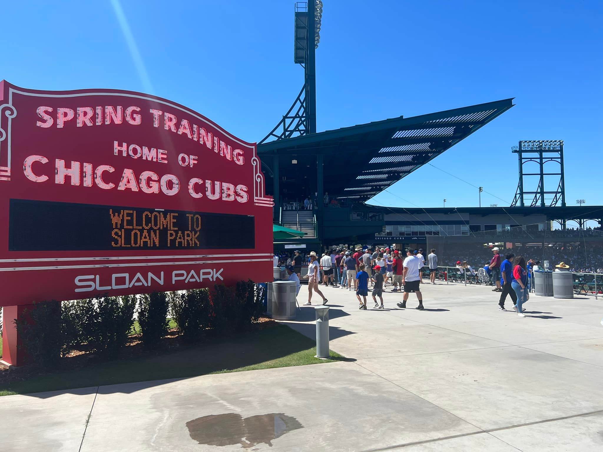 Chicago Cubs 2023 Spring Training menu at Sloan Park in Mesa, Arizona