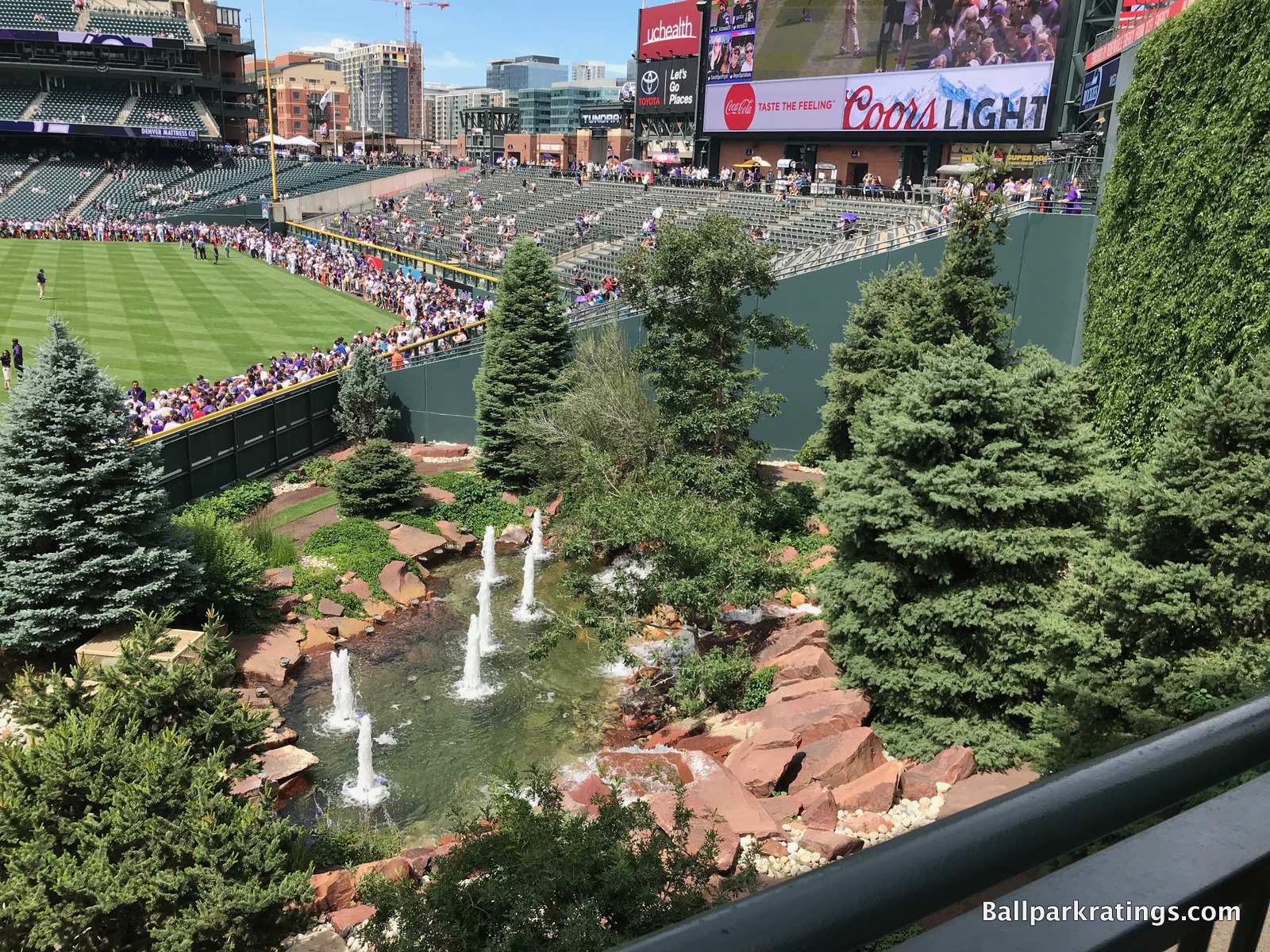 Coors Field rock pile fountain center field