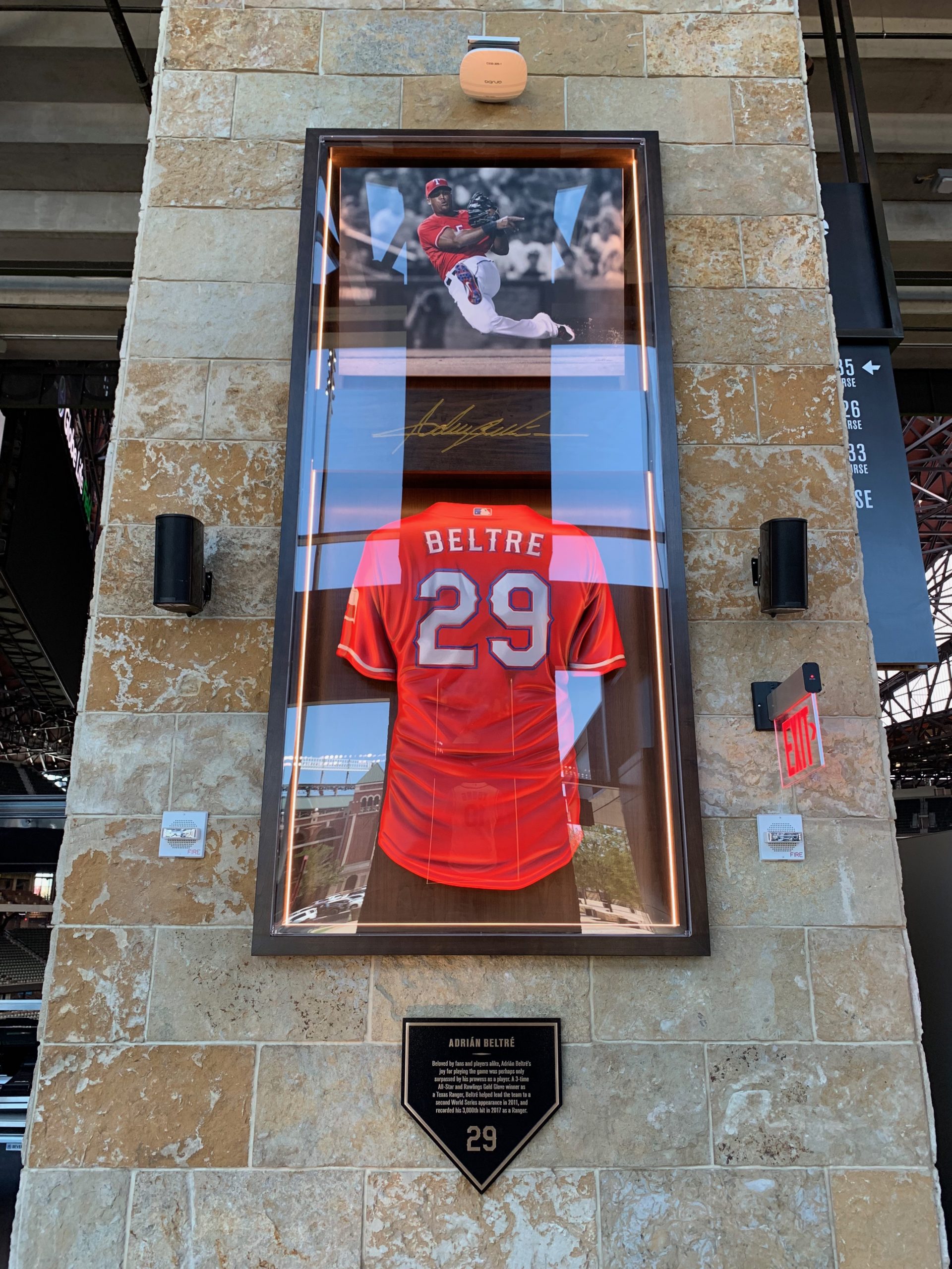 Globe Life Field shadow box historical display