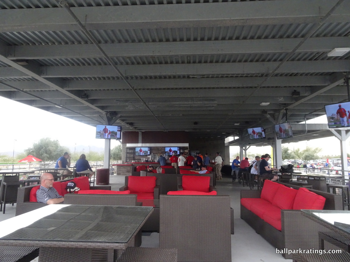 Goodyear Ballpark Right Field Pavilion Lounge, one of the Cactus League's nicest outfield party decks.