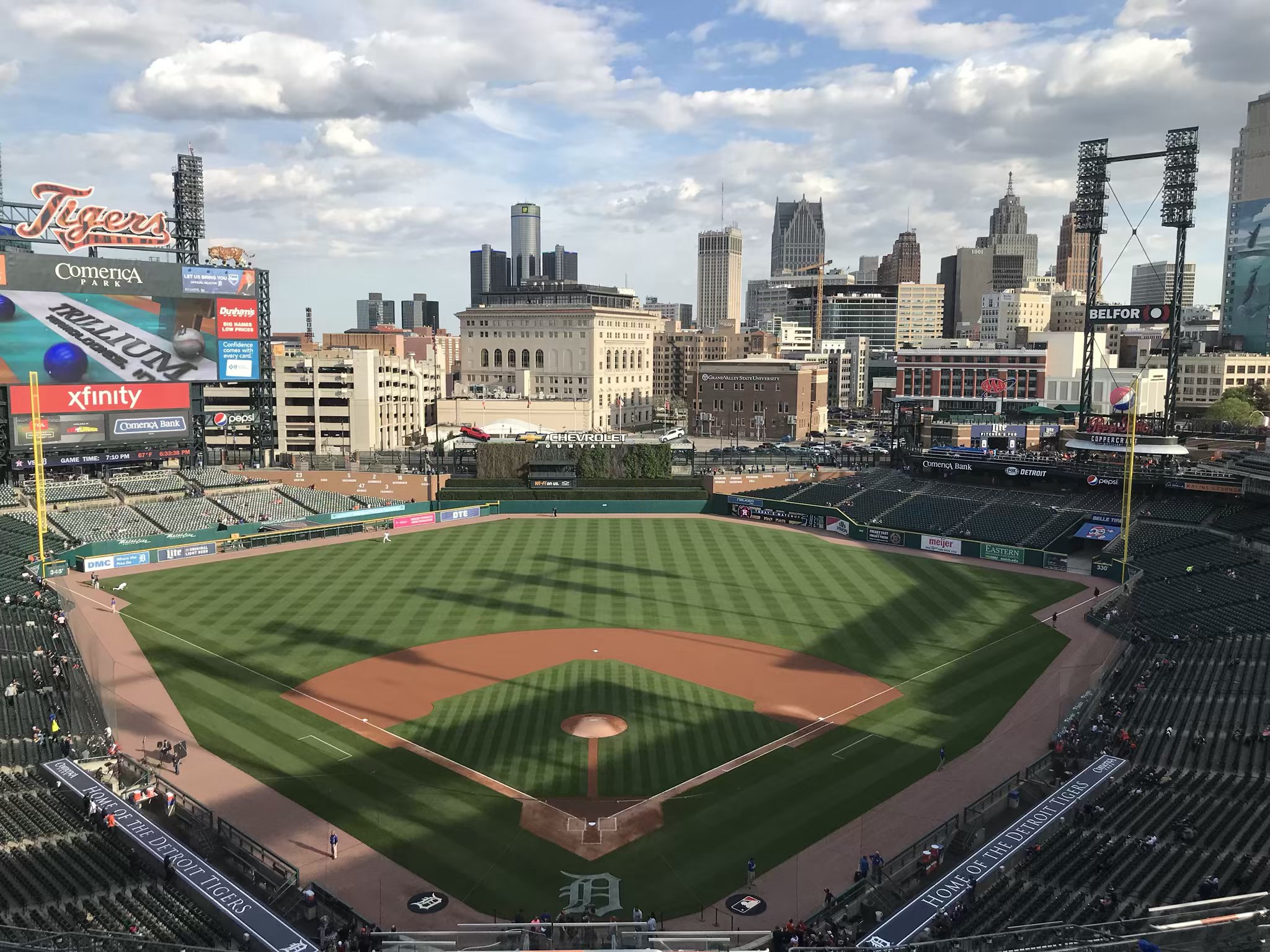 Comerica Park skyline view