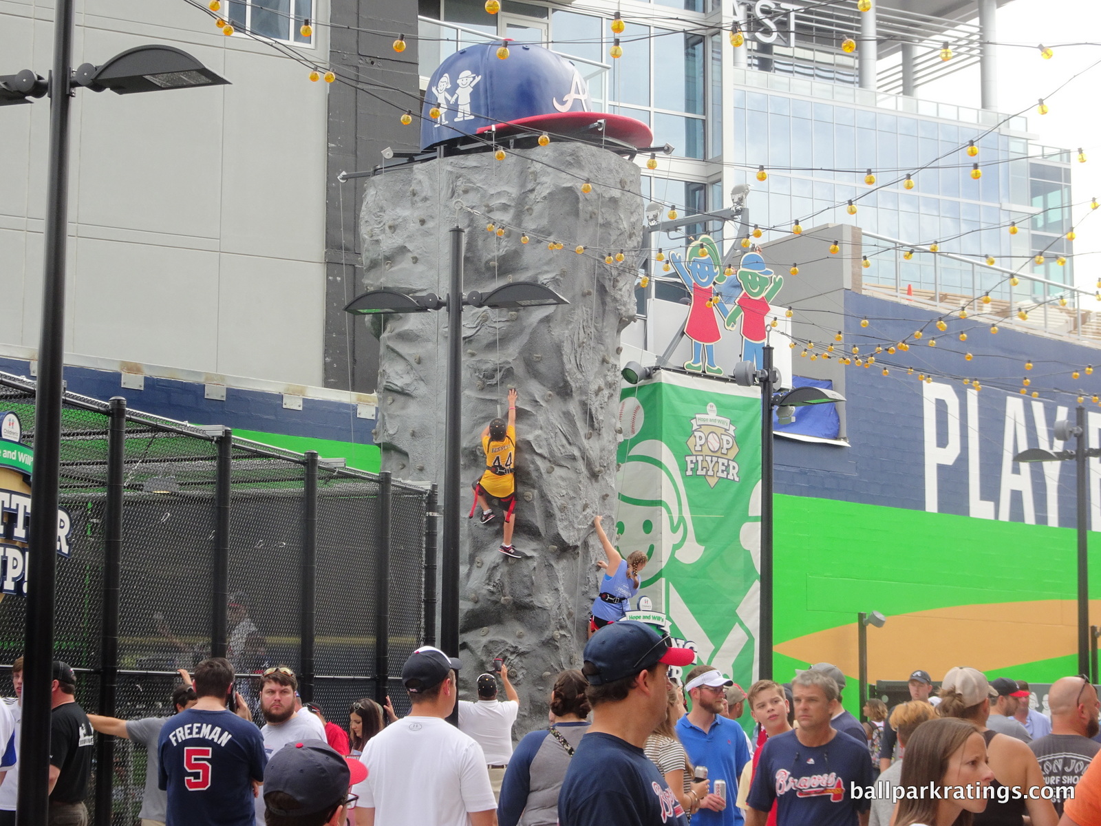 Rock climbing wall at SunTrust Park