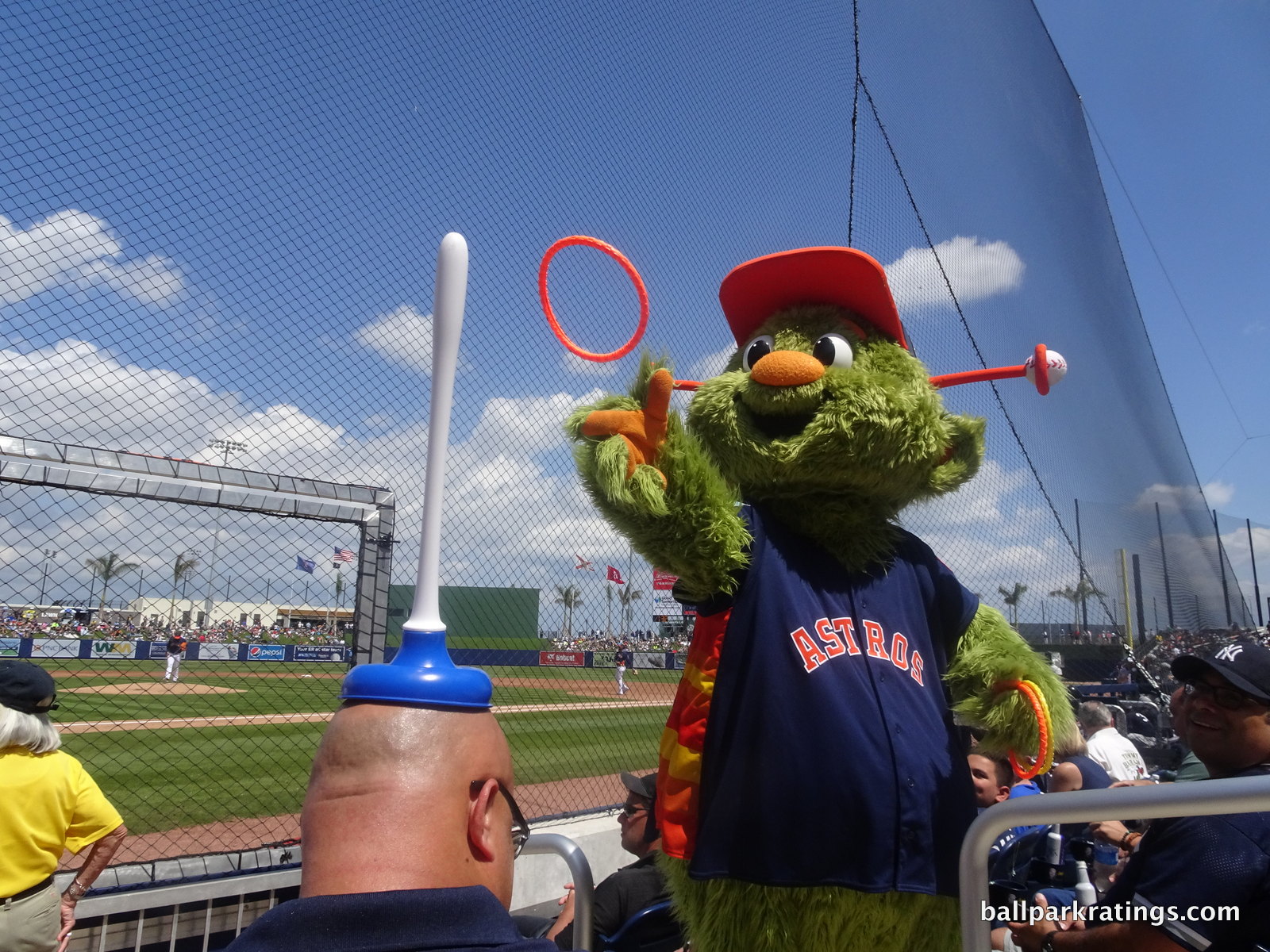 Goodyear Ballpark introduced a new, unnamed mascot before the first spring  training game between the Cleveland Indian…