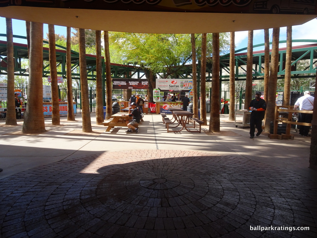 Scottsdale Stadium palm tree court plaza