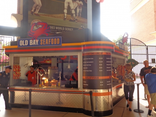 Camden Yards old bay seafood concession stand