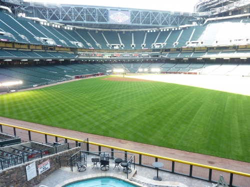 Chase field roof open