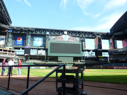 Chase Field from dugout during tour