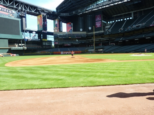 Chase Field dugout roof open