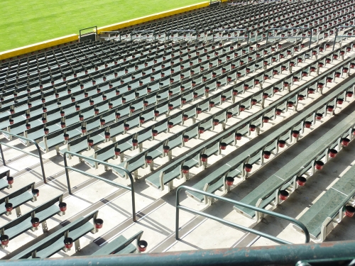 Chase Field bleachers with cup holders