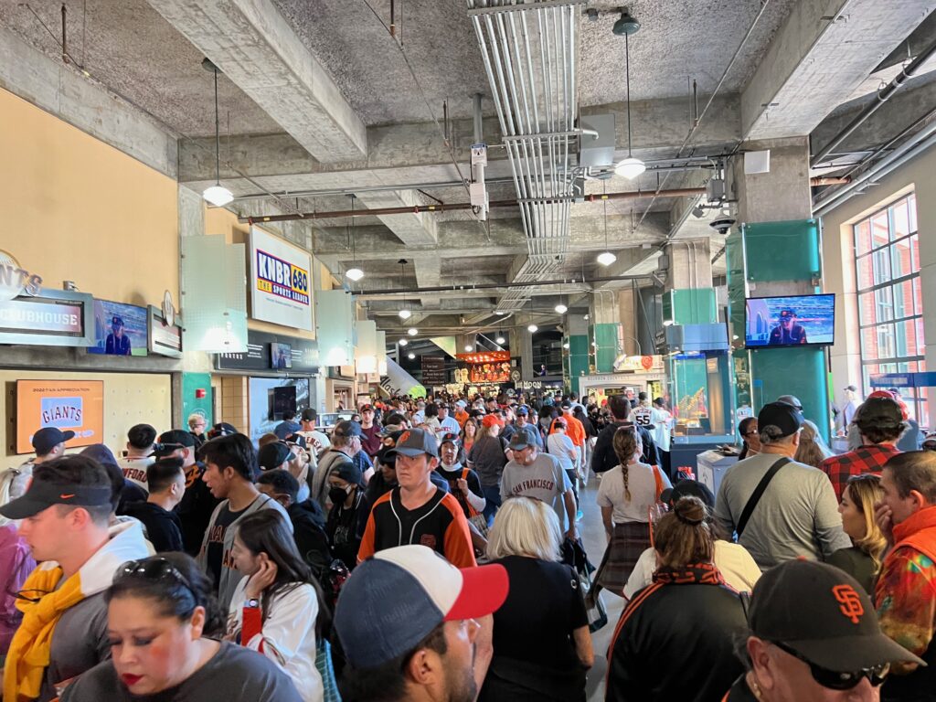 Oracle Park main concourse behind home plate