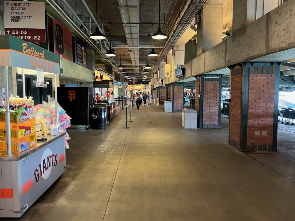 Oracle Park narrow main concourse