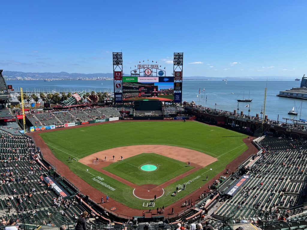 Oracle Park bay views upper deck