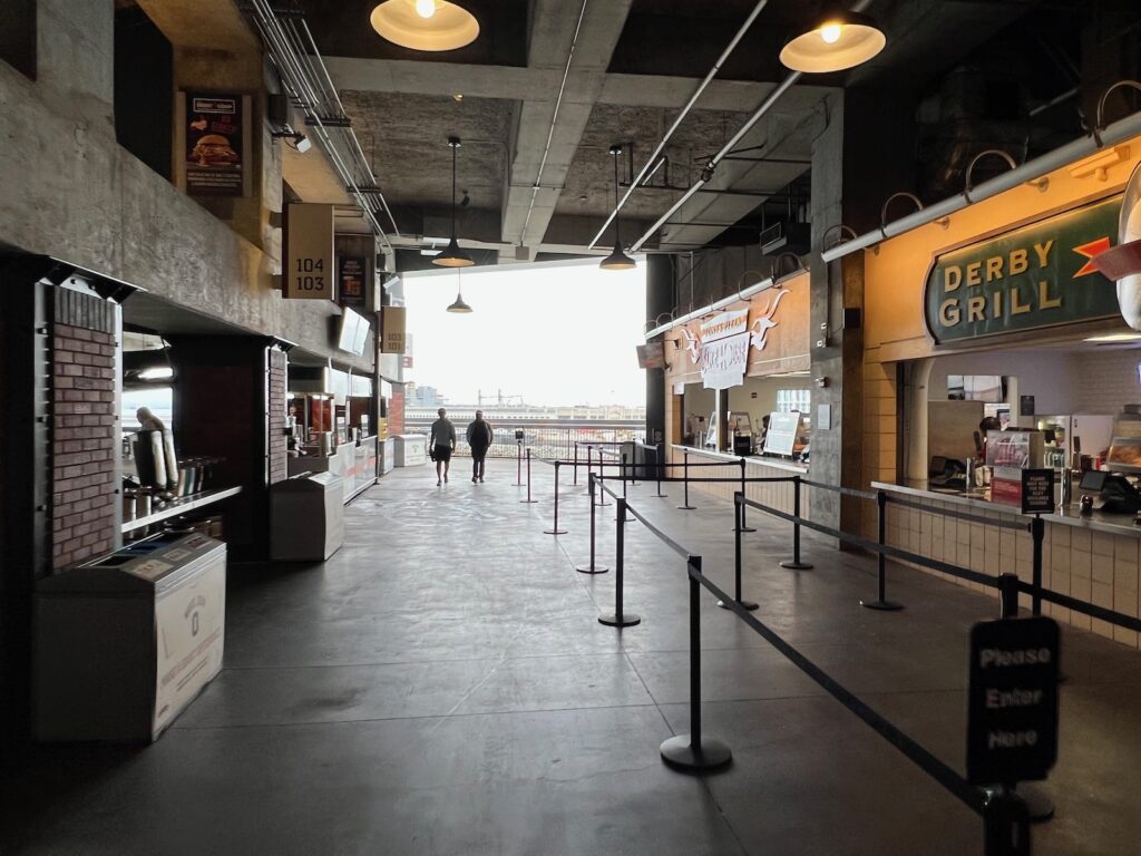 Oracle Park narrow main concourse