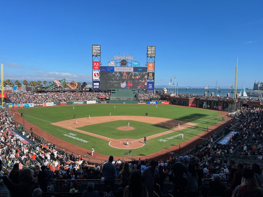 Oracle Park club level seating behind home plate