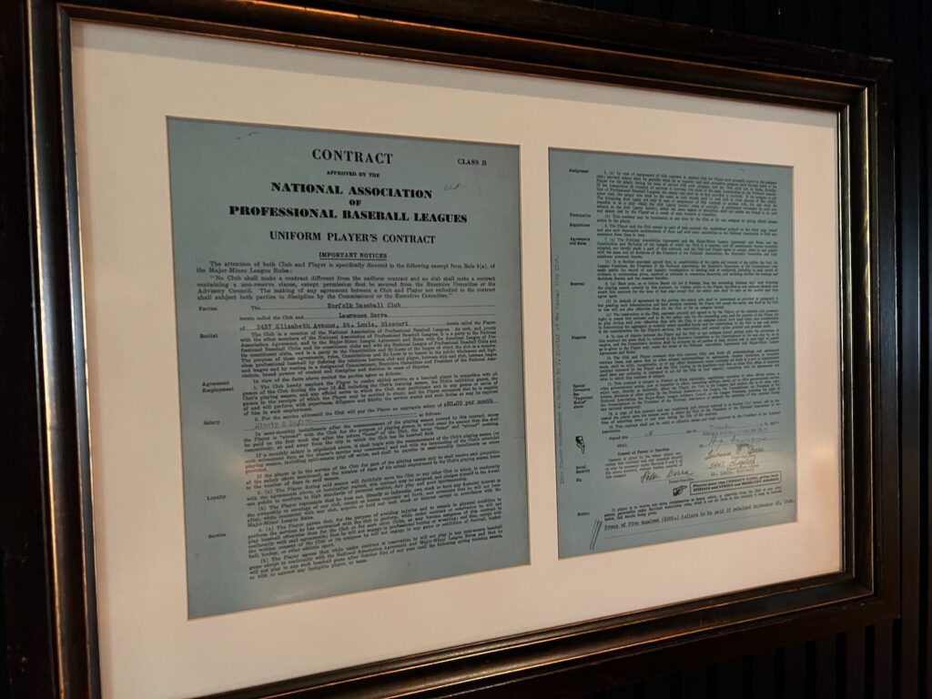 Yankee Stadium Legends Suite Yogi Berra contract