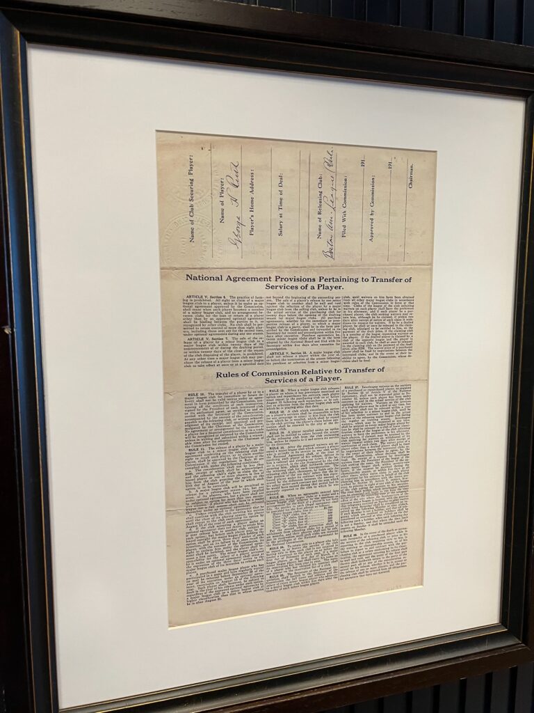 Yankee Stadium Legends Suite Babe Ruth contract