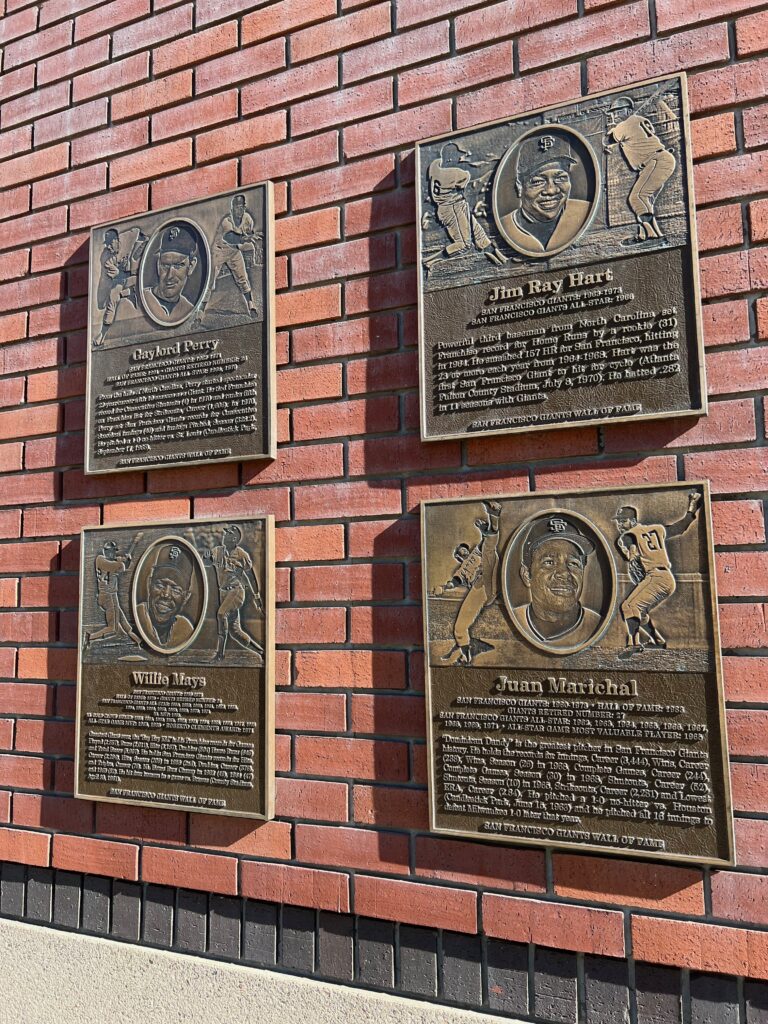 Oracle Park Wall of Fame plaques