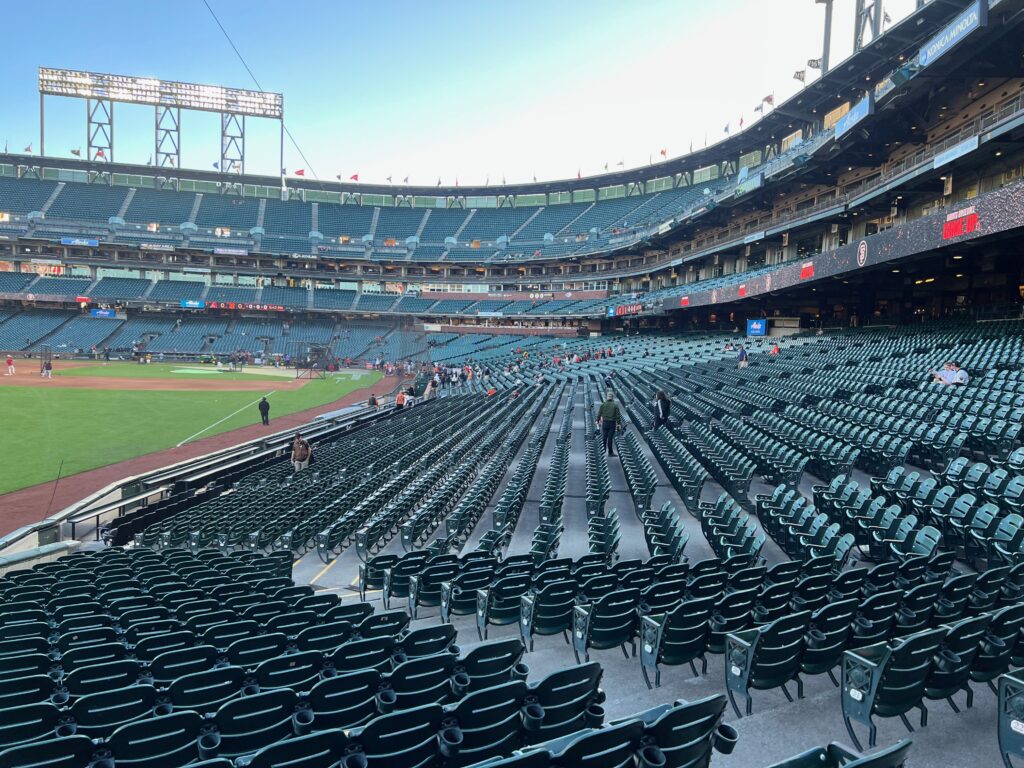 Oracle Park interior seating bowl.