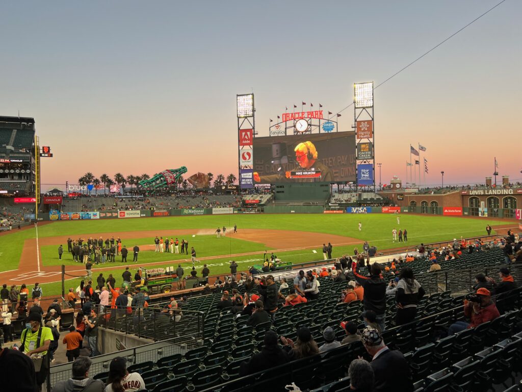 Oracle Park dusk interior