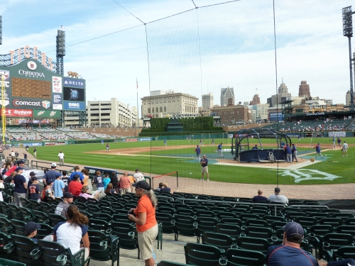Comerica Park behind home plate