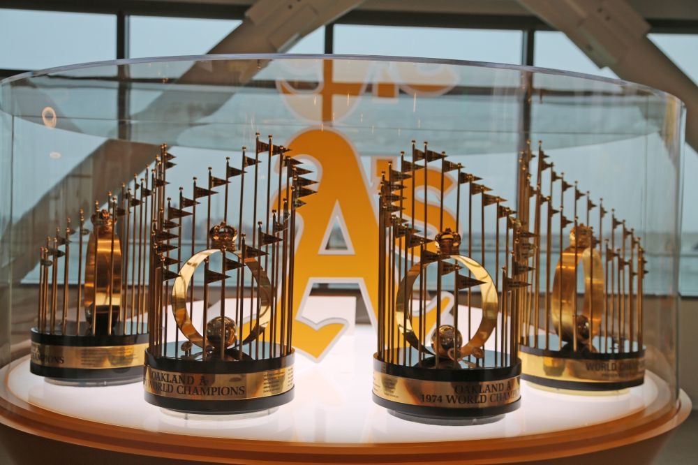 Oakland A's World Series Trophies